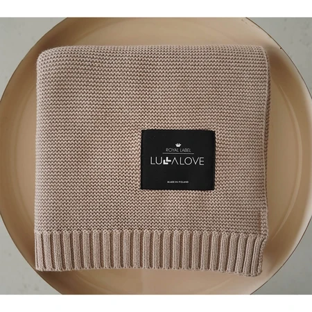 Lullalove, knitted blanket, bamboo, caramel beige, 80 x 100 cm