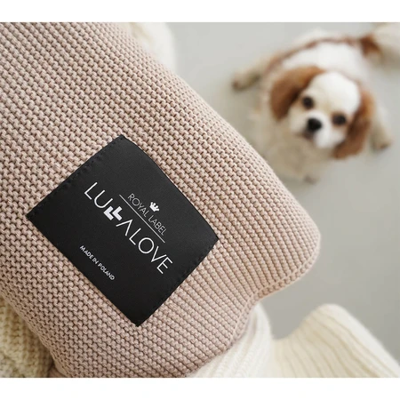 Lullalove, knitted blanket, bamboo, caramel beige, 80 x 100 cm