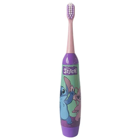 Mr White Stitch, set periuță de dinți pentru copii, periuță de dinți + pastă de dinți + ceașcă + bază LED