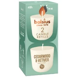 Bolsius Clean Light Zedernholz & Vetiver, Kerzenduft-Nachfüllpackung, 20 h, 2 Stück