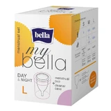 My Bella, Dag & Nacht menstruatiecup, transparant, maat L + desinfecteerbakje