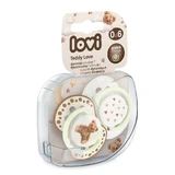 Lovi, fopspeen, 0-6 maanden, silicone, dynamisch, Teddy Love, 2 stuks