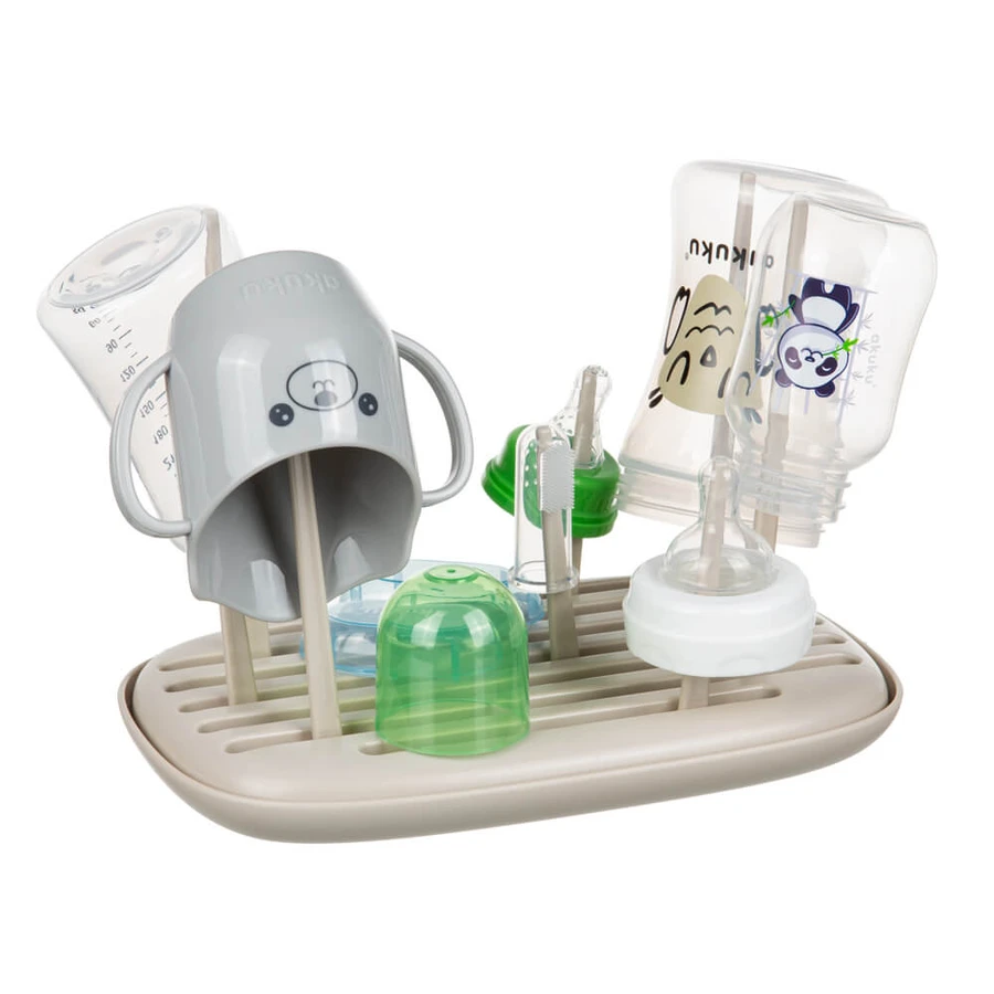 AKUKU, opvouwbare fles- en accessoiredroger, beige, 1 st