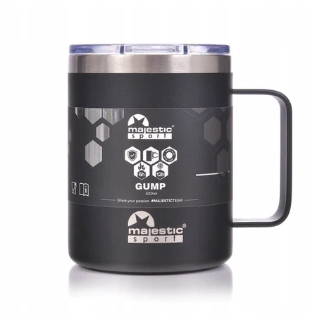 Majestic Sport Gump, thermische mok, zwart, 400 ml