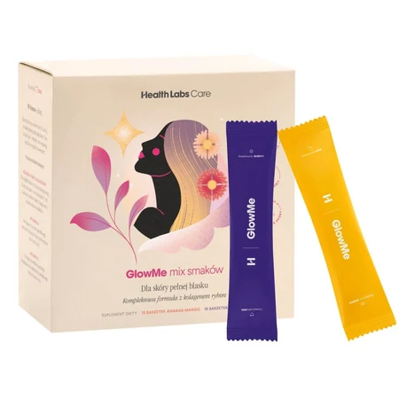 Health Labs GlowMe, raspberry flavor, 15 sachets + pineapple-mango flavor, 15 sachets