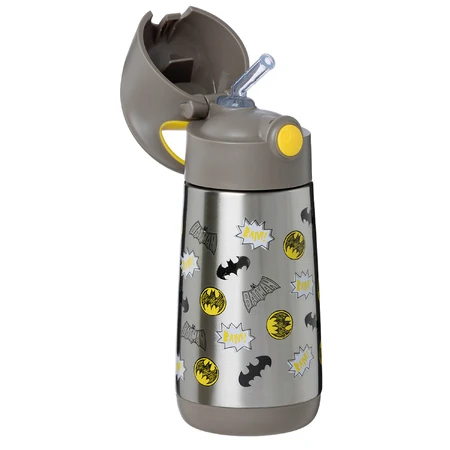 B.Box, Thermoflasche mit Strohhalm, Babyflasche, Batman, ab 12 Monaten, 350 ml