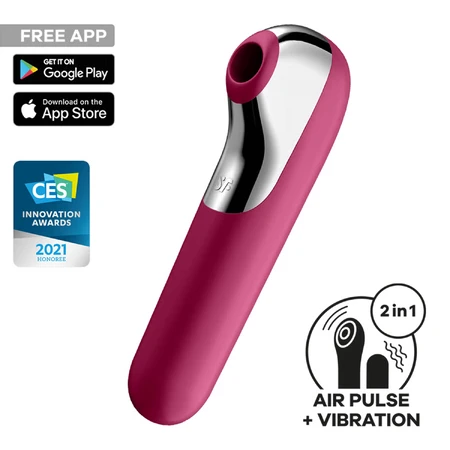 Satisfyer Dual Love Connect App, stimolatore clitorideo senza contatto, rosso