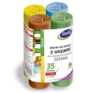 Stella, worki na śmieci do segregacji, z uszami, 35 l, 4 x 10 sztuk