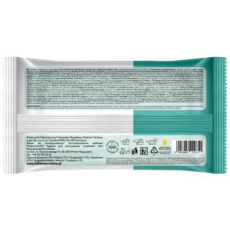 Luba Med Antibacterial Complex, nawilżane chusteczki odświeżające, 50 sztuk: ceny i cechy