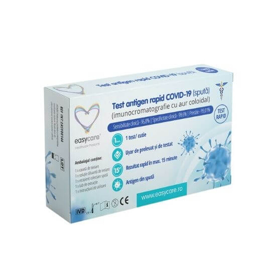 Antigeen covid 19 sneltest, sputum, 1 kit, Easycare