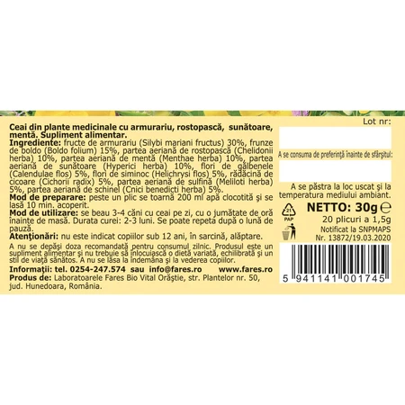 Hepatocol Tee D43, 20 Portionsbeutel, Fares
