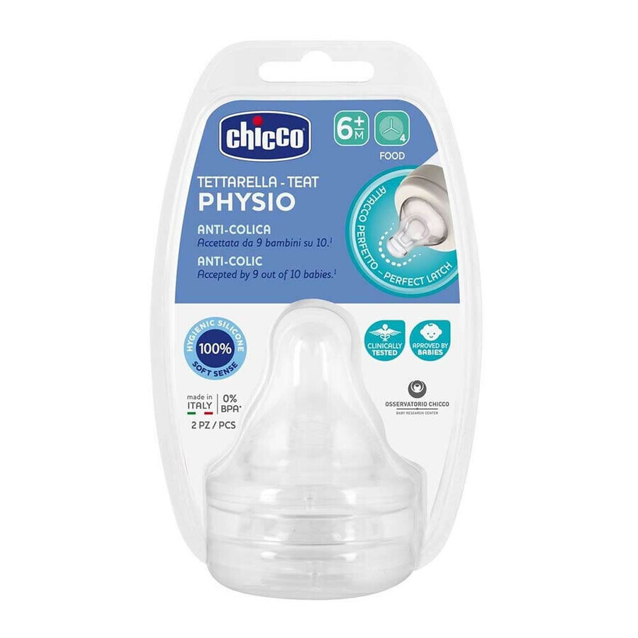 Siliconen anti-koliekspeen, Physio Perfect5, 2st, 6maanden+, Chicco