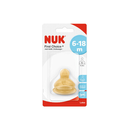 First Choice Plus M2 wide hole latex teat, +6months, Nuk