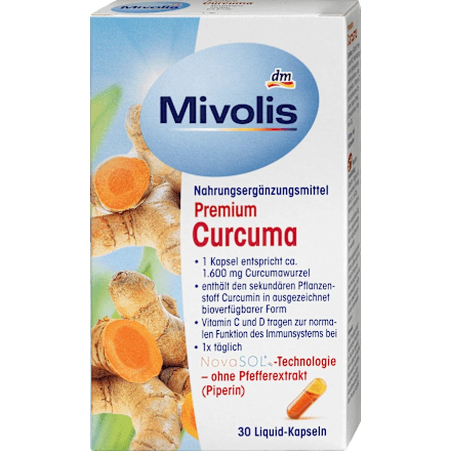 Mivolis Premium Turmeric Capsules, 30 kapsułek: ceny i cechy
