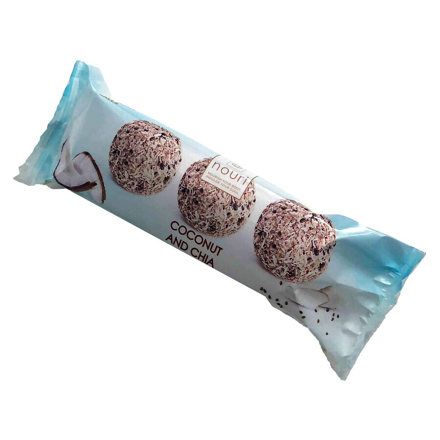 Truffes végétaliennes à la noix de coco et au chia, 30g, Nouri