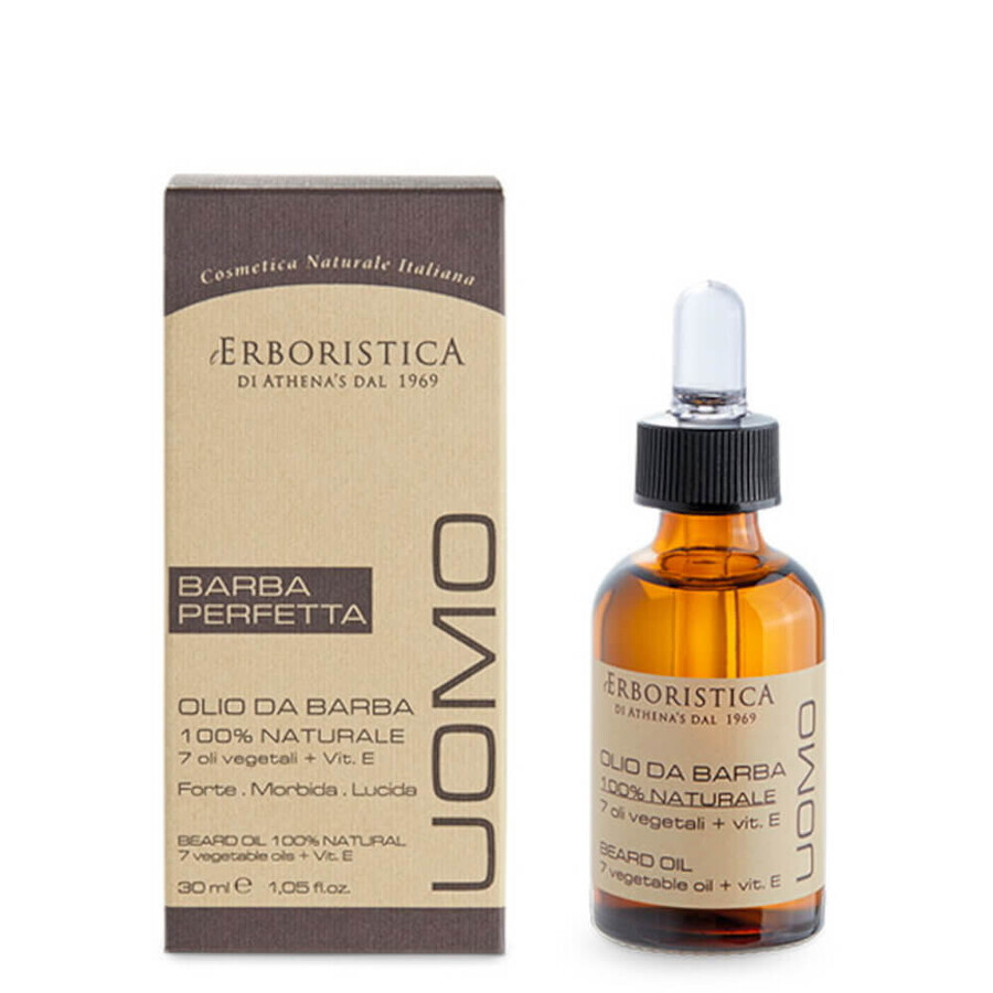 Olio da Barba Biologico e Vitamina E, 30ml, L'Erboristica