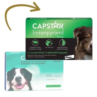 Capstar 57 Mg Perro 11-60Kg, 6 comprimidos