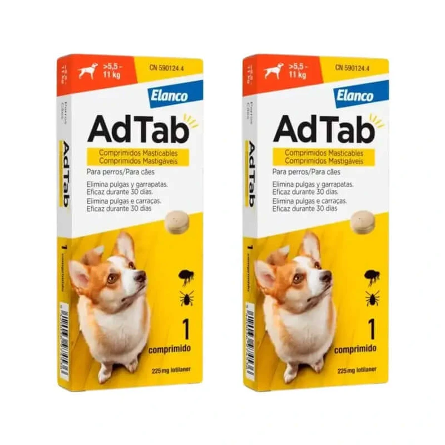 Adtab 225Mg Kautabletten für Hunde 5,5-11kg, 2 Tabletten
