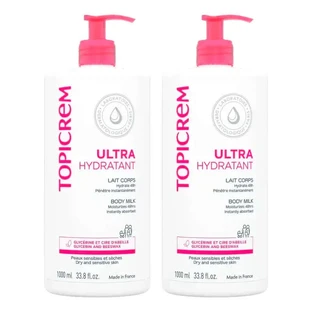 Topicrem Ultra Moisturizing Body Lotion, Packung mit 2 x 1 l