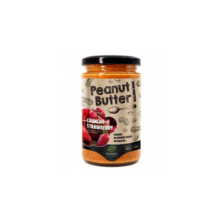 Unt de arahide crocant cu capsuni, 350 gr, Nutrisslim