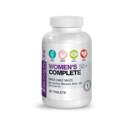 Women's complete 50+, multivitamine, 30 comprimés, Bronson