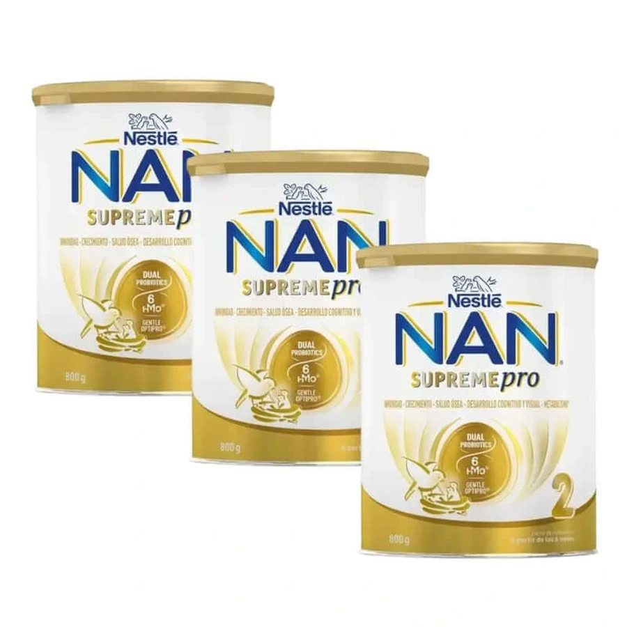 Nestlé Nan Supreme Pro 2 Fórmula 2, envase 3x800g