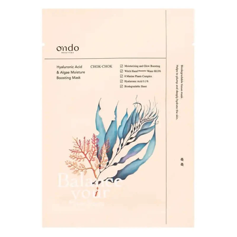 Ondo Beauty 36.5 Hyaluronzuur en zeewier Chok-Chok Vochtinbrengend Chok-Chok Masker, 25 gr