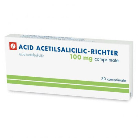 Acide acétylsalicylique 100 mg, 30 comprimés, Gedeon Richter Roumanie