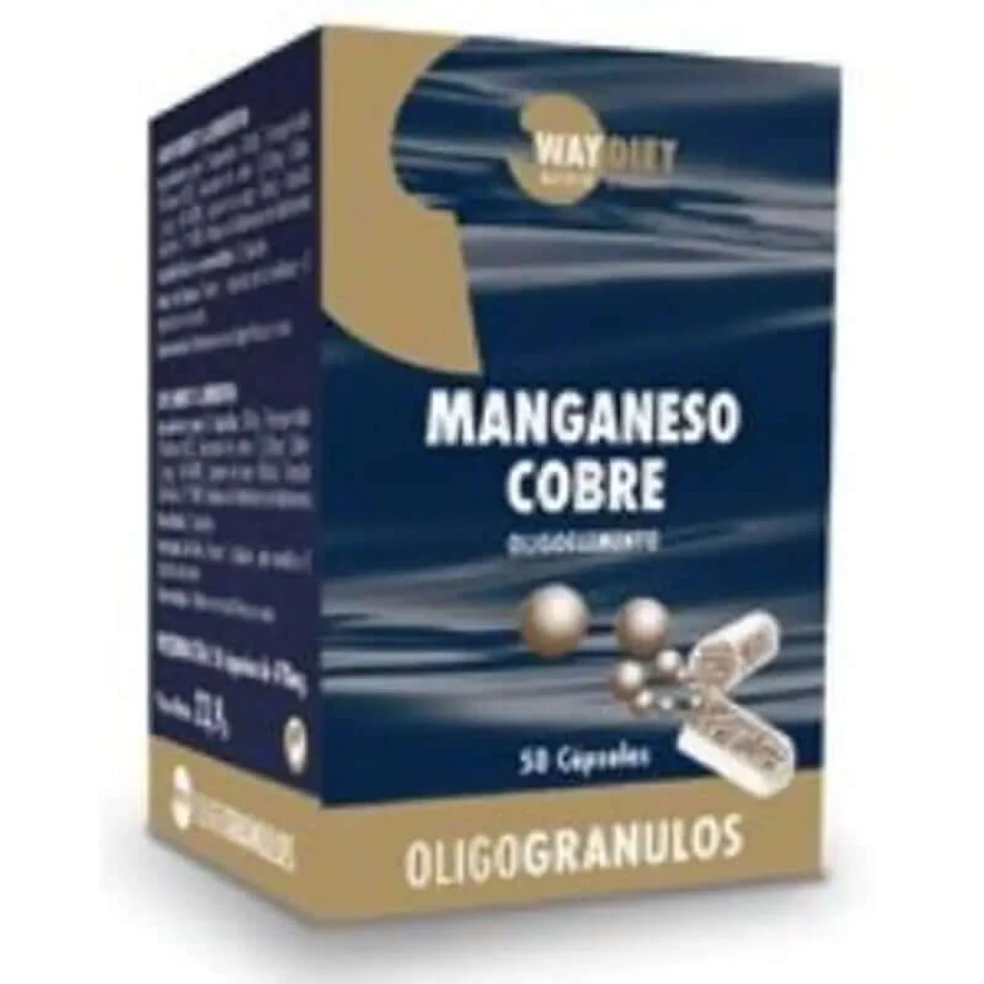 Waydiet Natuurproducten Mangaan-Koper Oligogranules 50Caps.