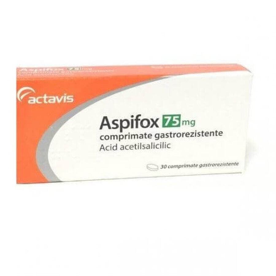 Aspifox 75 mg, 30 comprimés gastro-résistants, Actavis