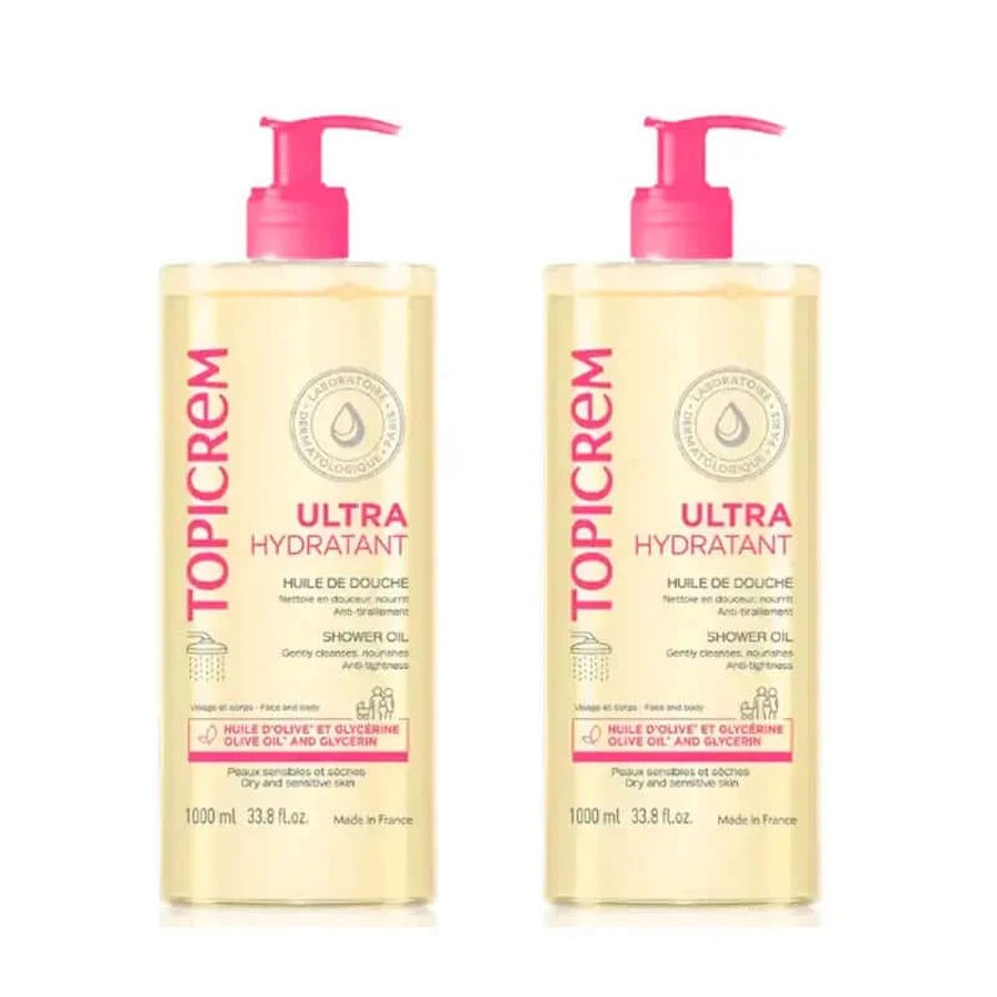 Aceite de ducha Topicrem Uh, Paquete 2 x 1000 ml