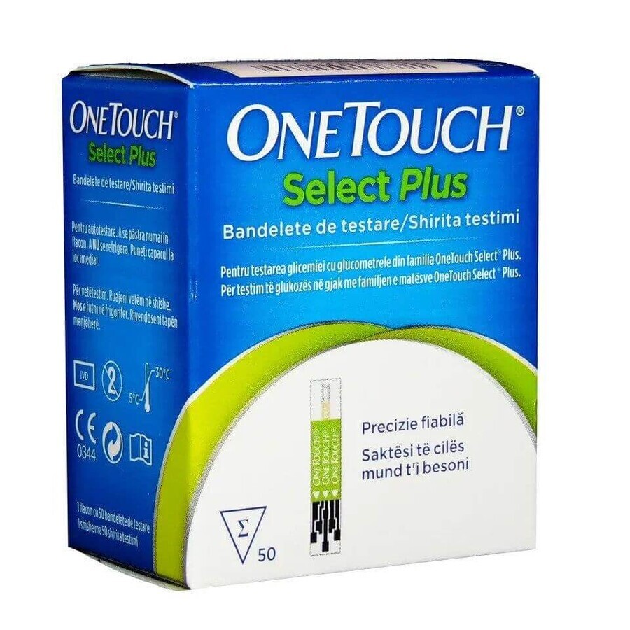 OneTouch Select Plus Blutzuckerteststreifen, 50 Stück, Lifescan