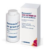 Baneocin poeder, 250 IE/5000 IE per gram, 10 g, Sandoz