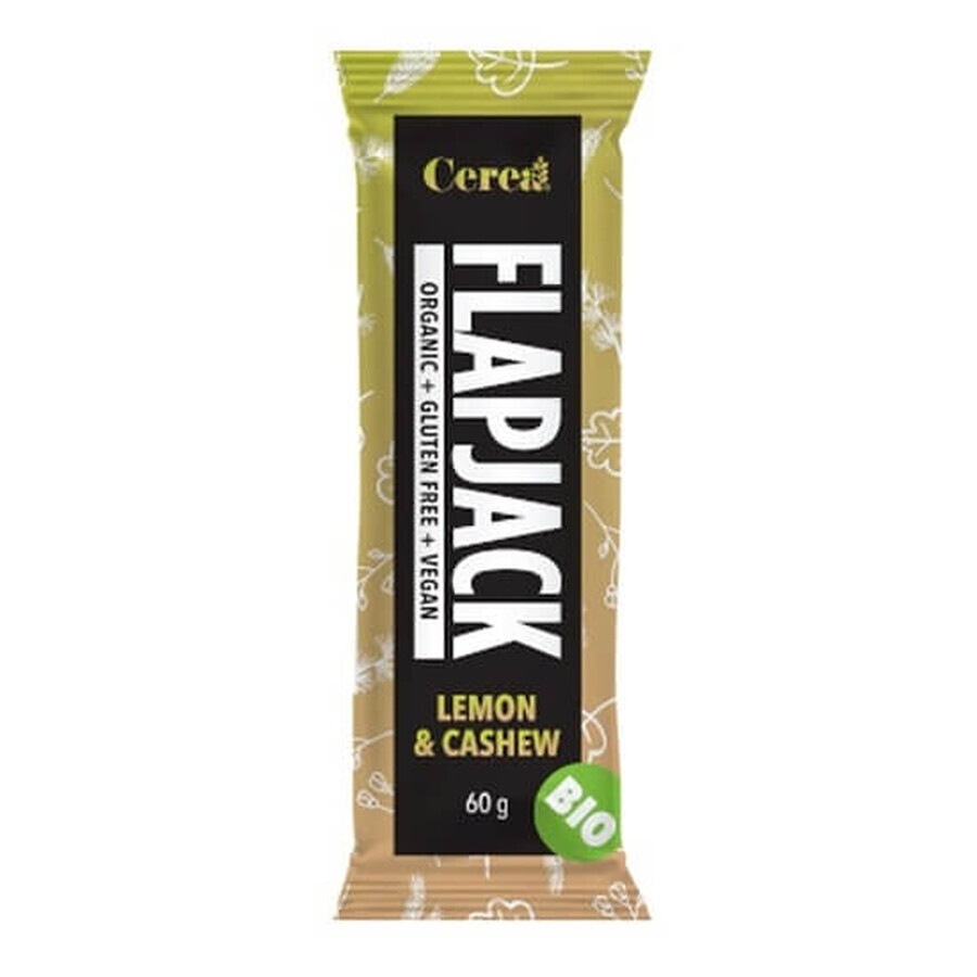 Barretta ecologica al limone e anacardi Flapjack, 60 g, Cerea