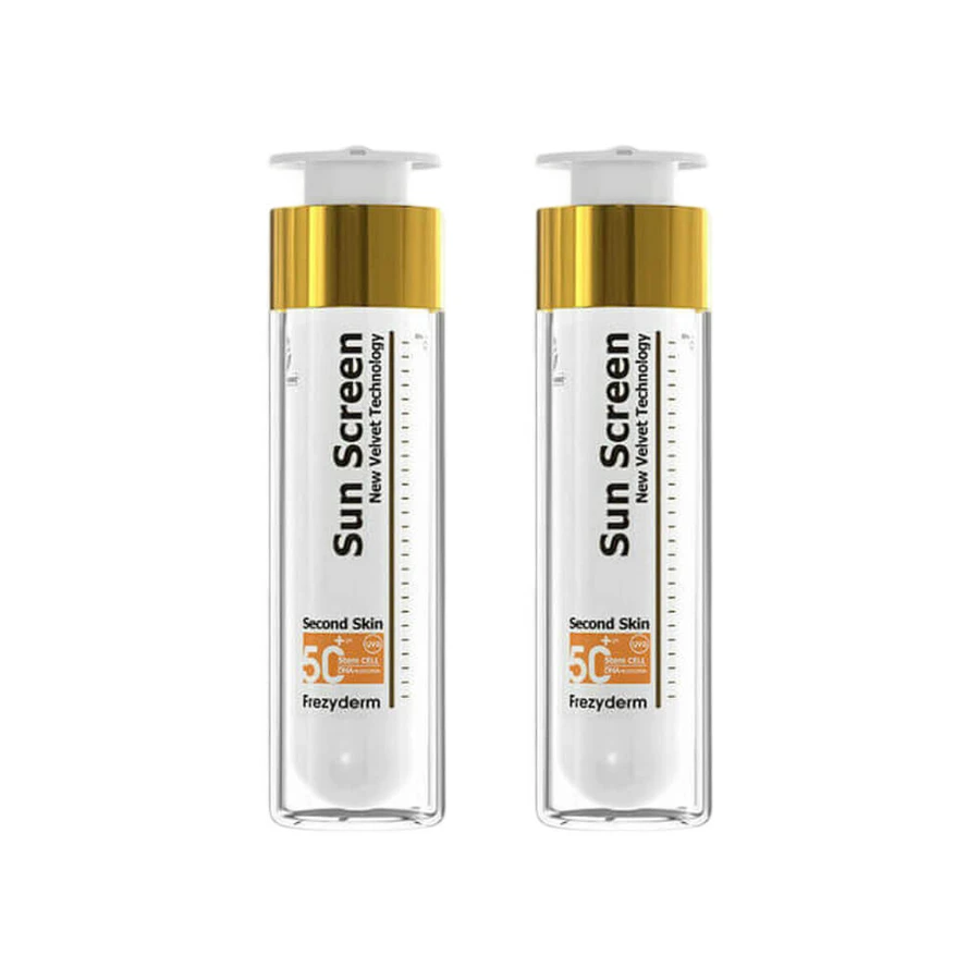 Frezyderm Sun Screen Velvet Sun Screen Gesichtscreme Wasserfest SPF50+ 2x50ml