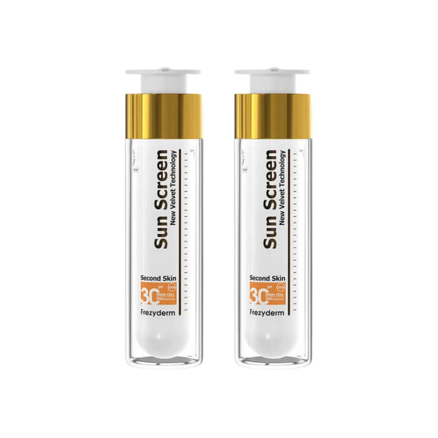 Frezyderm Sun Screen Velvet Wasserbeständiger Sonnenschutz Gesichtscreme SPF30 2x50ml