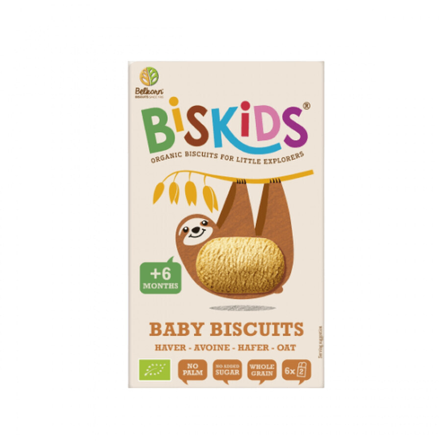 Biscuits écologiques pour enfants avec flocons d'avoine sans sucre, 120g, Belkorn