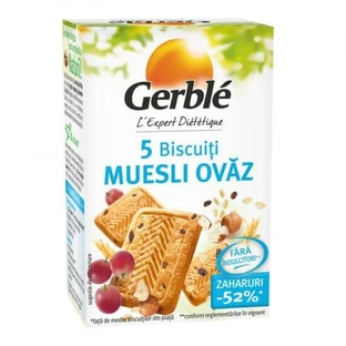 Mini paquete de galletas de musli y avena, 72,5g, Gerble