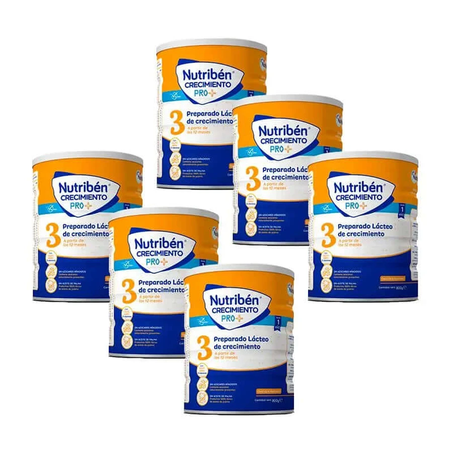 Nutribén Growth Pro+ 3 Milk, 6 X 800 grams