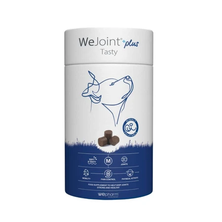 WEPHARM WeJoint Plus Tasty Razas Medianas, M, suplemento del sistema articular para perros, frasco, 30 comprimidos masticables