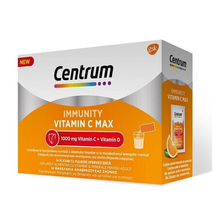 Centrum Immuniteit Vit C Max Poeder, 14 sachets, Gsk