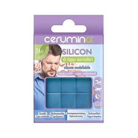 Bouchons d'oreille Cerumen SILICON, 6 pièces, Pietrasanta Pharma