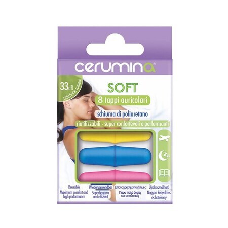 Bouchons d'oreille en mousse Cerumen SOFT, 8 pièces, Pietrasanta Pharma