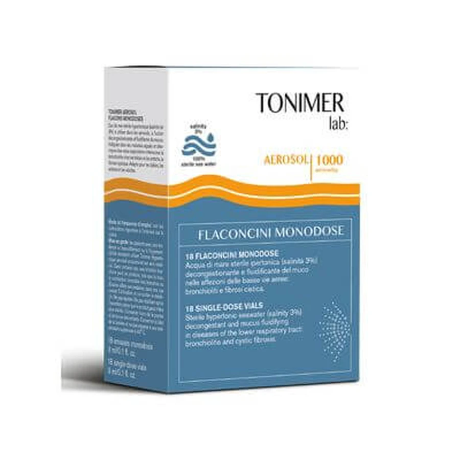 Aérosol de laboratoire Tonimer 18 flacons de 3 ml en dose unique