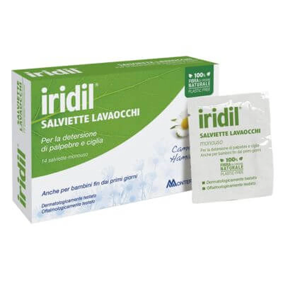 Iridil lavaojos 14 toallitas desechables
