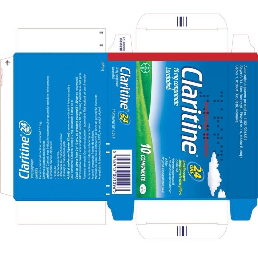Claritine 10 mg, 10 tabletten, Bayer