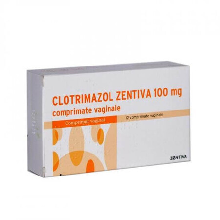 Clotrimazole 100 mg, 12 comprimés vaginaux, Zentiva
