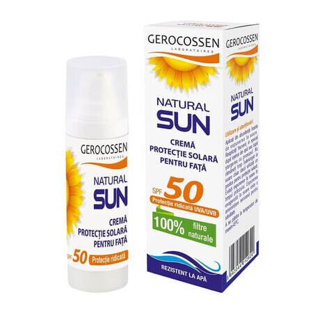 Sun protection cream for face, SPF 50, 30 ml, Gerocossen