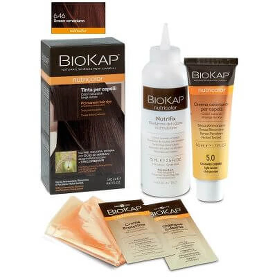 Biokap nutricolor 6.46 venetian red kleurstof tube + flesje