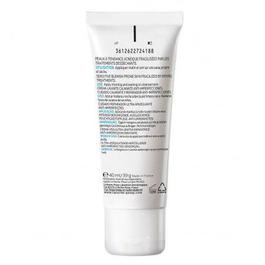 La Roche-Posay Effaclar H Iso-Biome crème hydratante et apaisante pour peaux grasses et fragiles, 40ml